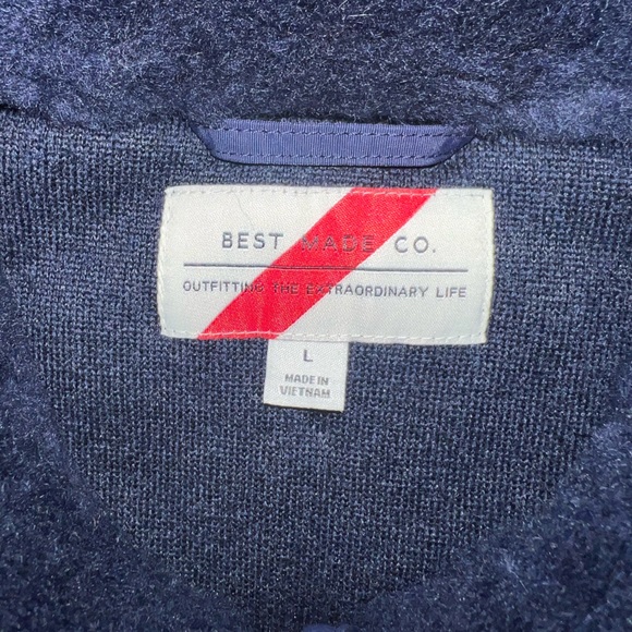 Best Made Co. Men’s Wool Fleece Zip Up Jacket Size Large - Picture 4 of 13